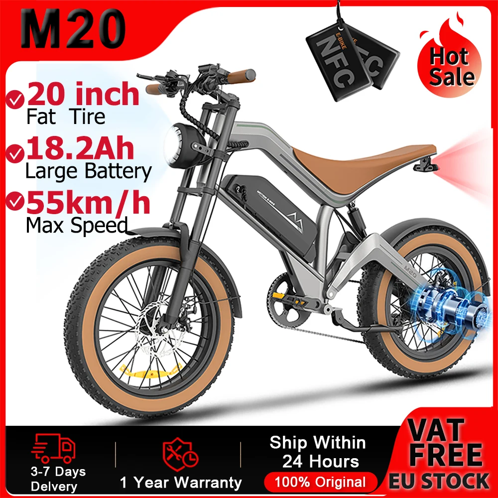 Bicicleta Eléctrica Montaña M20 1000W – E-bike 20 fat 55 km/h