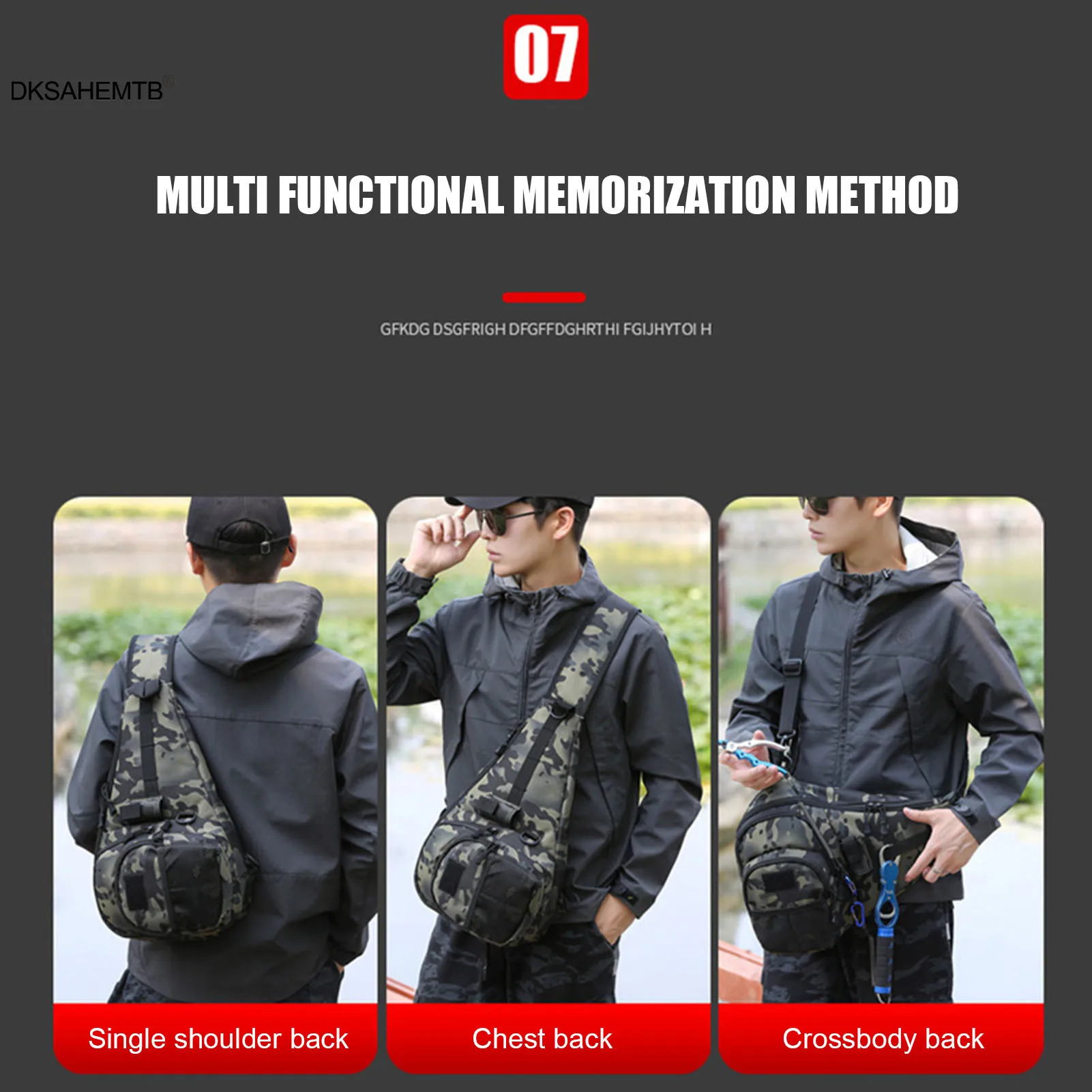 Bolsa de aparejos de pesca multifuncional, impermeable, pecho de un solo hombro, paquete de almacenamiento de cintura portátil para hombres, caja de señuelos de caña de pescar - imagen 3