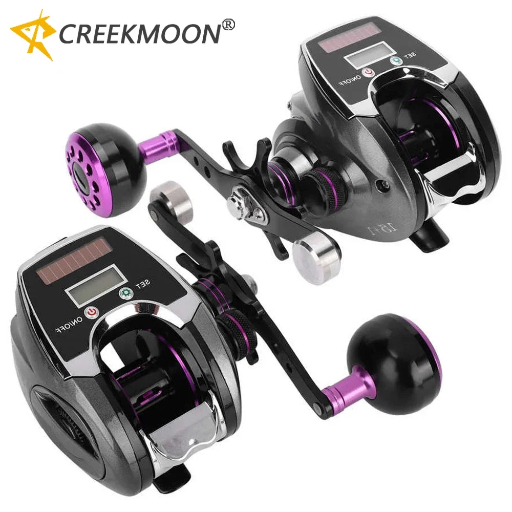 Carrete de Baitcasting 6 + 1BB, relación 8,0:1, pantalla Digital con contador de línea, sistema de carga Solar, aparejos de rueda de pesca de mar de alta velocidad - imagen 2