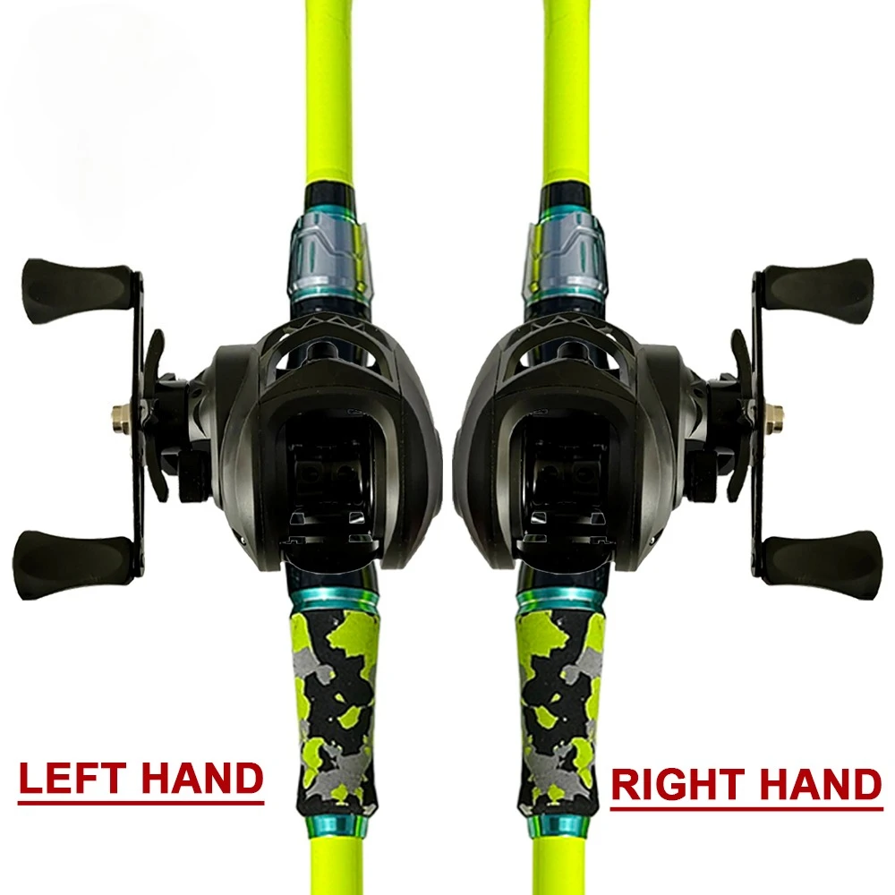 Kit combinado de carrete y caña de pescar ultraligero, carretes Baitcast de 10KG de arrastre máximo, poste de carbono, acción ML para pesca de lubina de viaje - imagen 3