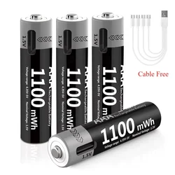 Batería recargable Li-ion USB AAA 1,5V para frontal de pesca