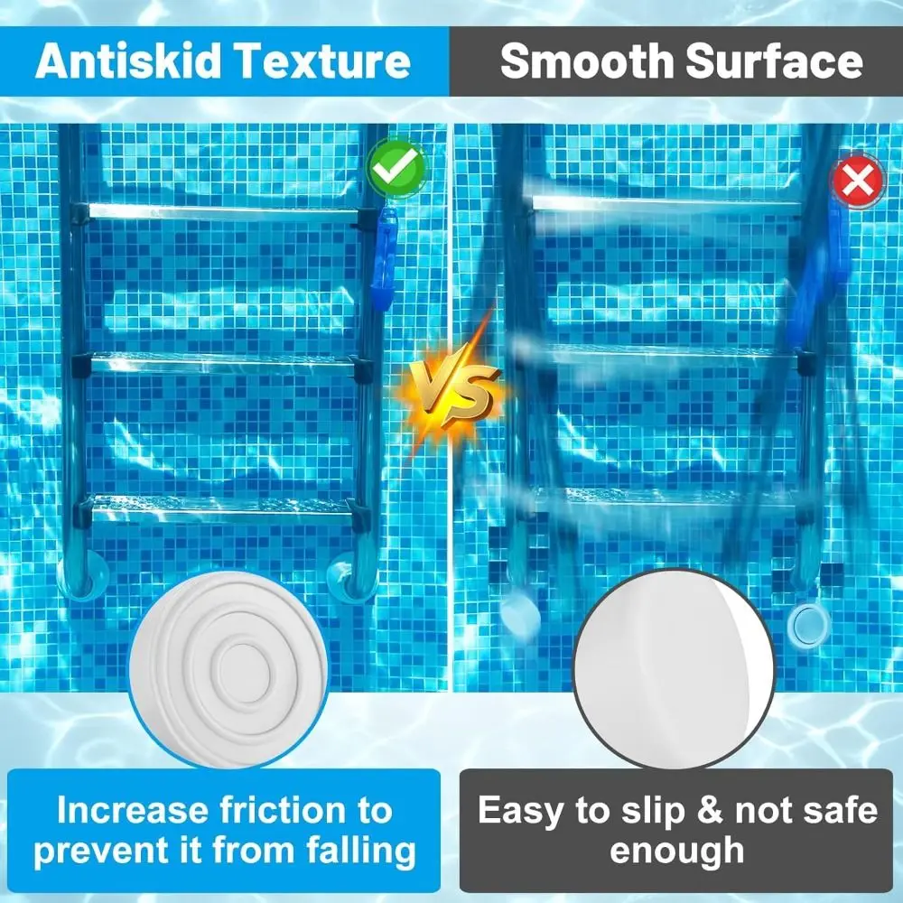 Nuevos parachoques de goma para escaleras de piscinas, aptos para tapones interiores blancos estándar de 1,9 ", tapones para extremos, escaleras para piscinas enterradas - imagen 4