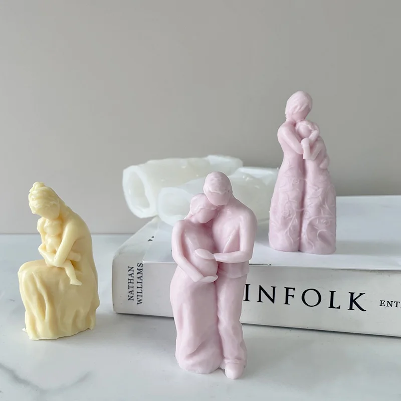 Molde creativo de silicona para hacer velas de amor eterno, molde de jabón de resina para parejas, regalo artesanal para decoración del hogar, cuerpo humano, familia - imagen 2