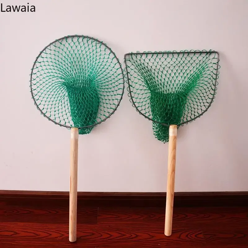 Lawaia Red de aterrizaje de pesca, herramienta de pesca con mosca de nailon, cabeza de red de acero inoxidable, multihilo, 30cm - imagen 4