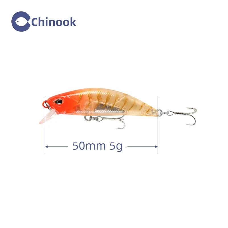 CHINOOK Micro mini hundimiento Minnow Wobblers Señuelos de Pesca 50mm 5g cebo duro Artificial Jerkbait Crankbait aparejos de pesca de lubina - imagen 3