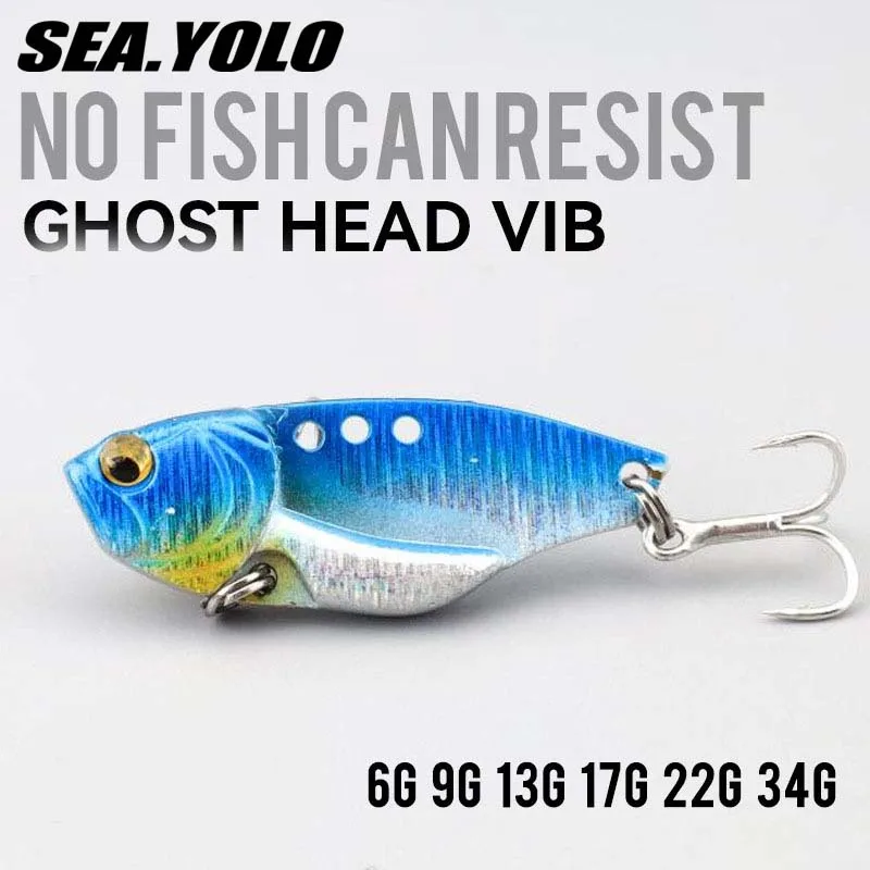 Mar Yolo Ghost Head Metal IB duro cebo temblor remoto cebo cebo treble Hook herramienta de pesca de cebo biónico artificial - imagen 2
