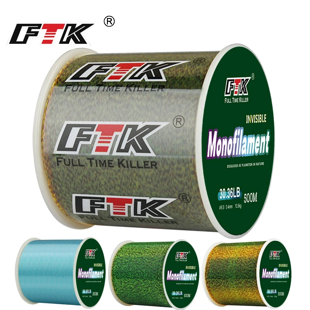 FTK Linea Carpa Invisible Fluorocarbono Hundimiento 500m 4,13-34,32 lb