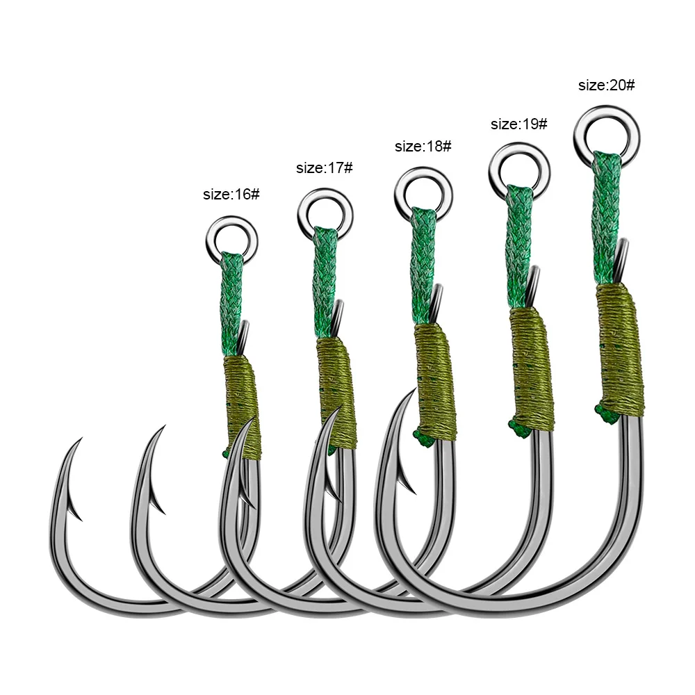 10 unids/pack anzuelo de pesca vertical anzuelo de pesca de mar con púas placa de acero de alto carbono gancho único anzuelo de pesca con mosca hecho a mano para carpa lubina - imagen 2