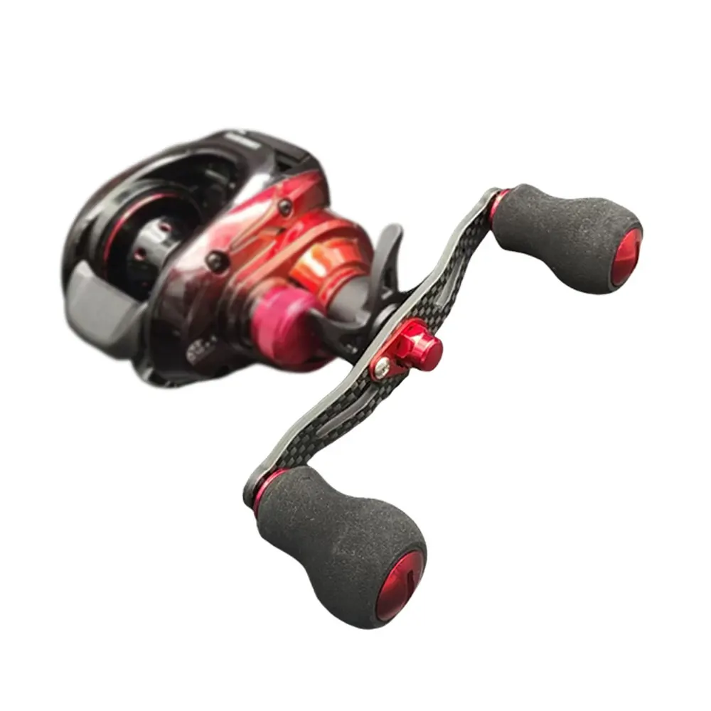 Mango de carrete de pesca de fundición de cebo, mango fuerte de fibra de carbono, perilla suave de EVA, pieza de repuesto de carrete de fundición de cebo para DAIWA/SHIMANO - imagen 4