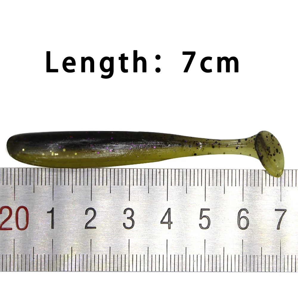 ORJD-Señuelos de Pesca blandos de gusano de cola en T Multicolor, accesorios de pesca, cebo de silicona Artificial brillante fácil, Lucio, lubina, Wobblers, pista de pesca - imagen 3