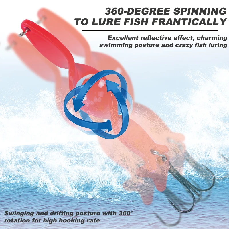 Wondersee-Juego de Señuelos de Pesca, 5 uds., 11g, 21g, 28g, cucharas de pesca, anzuelos triples, cebos de Metal duro, cuchara de fundición, señuelos para salmón y lubina - imagen 2