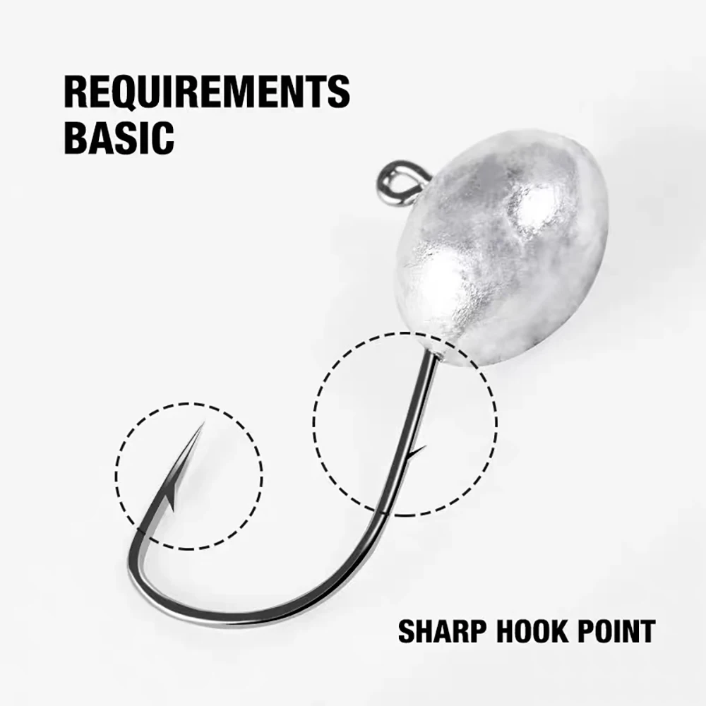 5 uds anzuelo de pesca con púas 2,5g 3,5g 4,5g 5,5g cabeza ovalada Micro anzuelo suave anzuelos de gusano para aparejos de pesca de carpa lubina - imagen 3