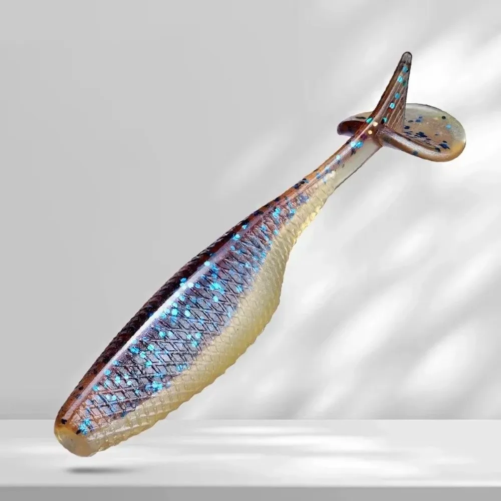 Material suave flotante cola en T Swimbait diseño de cola en T acción de fregadero lento cebo de fregadero lento característica flotante cebo suave de pesca - imagen 4