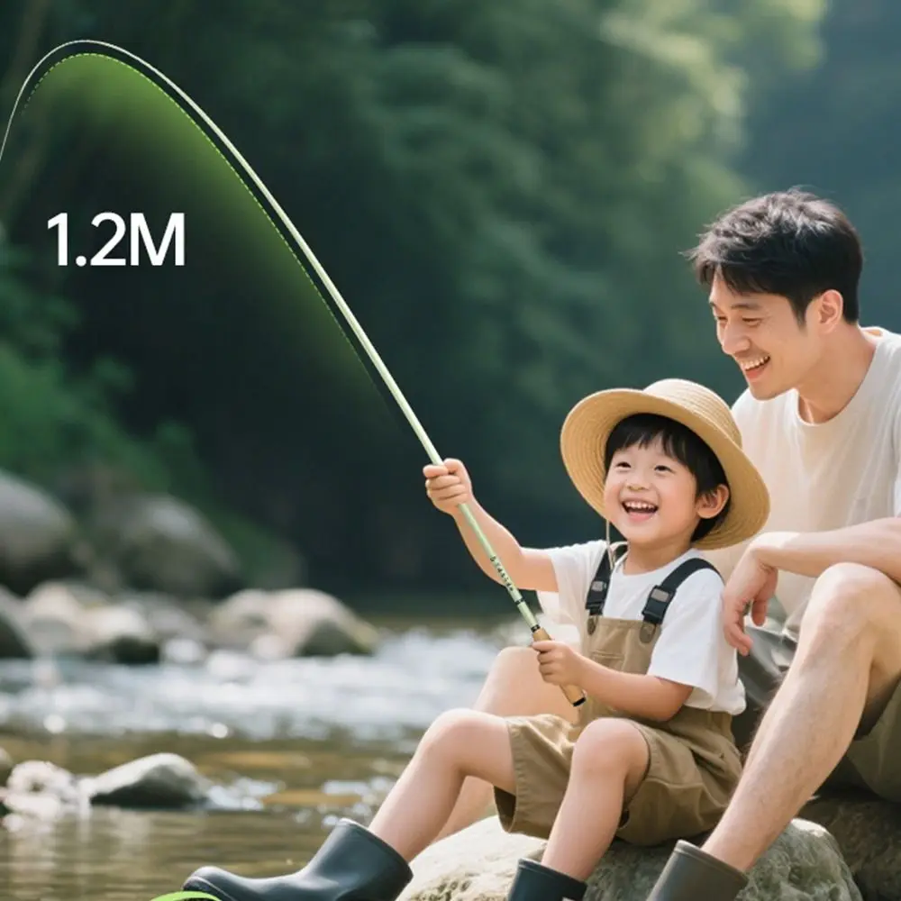 Caña de pescar ultracorta portátil de 1,2 M, 1,5 M, 1,8 M, 2,1 M, 30cm, Mini caña de bolsillo súper ligera, caña de pescar de carbono duro - imagen 5