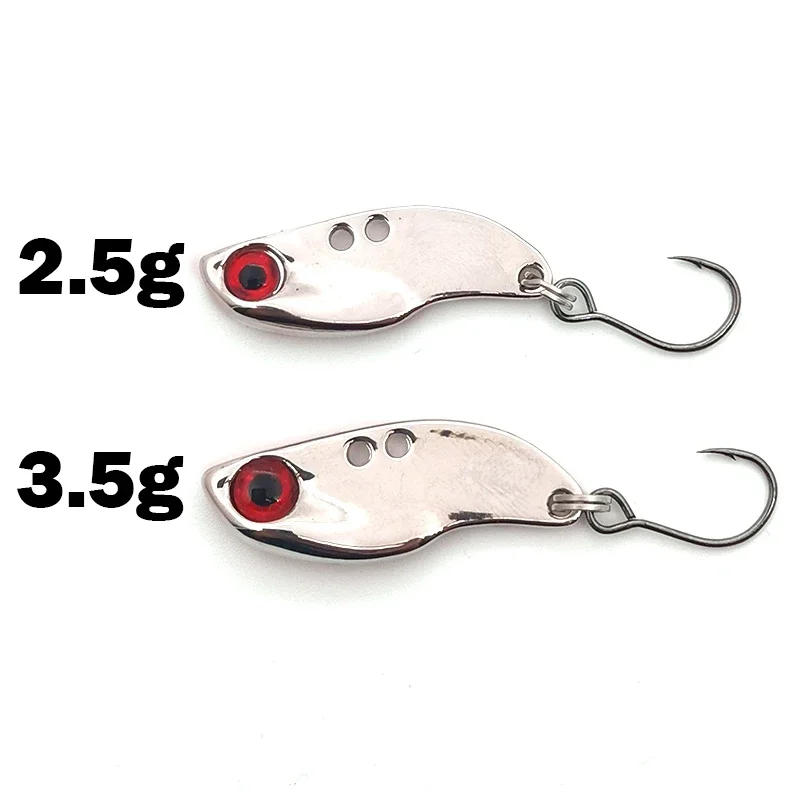 Nueva llegada 1 Uds 2,5/3,5g Mini vib Crankbait señuelo de pesca plomo cobre Metal señuelos cebo duro cuchara cebo Artificial de agua dulce - imagen 3