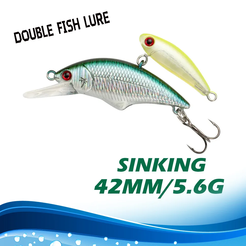 Señuelo de pesca hundido de 42mm y 5,6g, pececillo que se hunde Isca Saltwaer, cebos artificiales oscilantes para lubina, perca, Lucio, trucha, señuelo de pesca - imagen 3