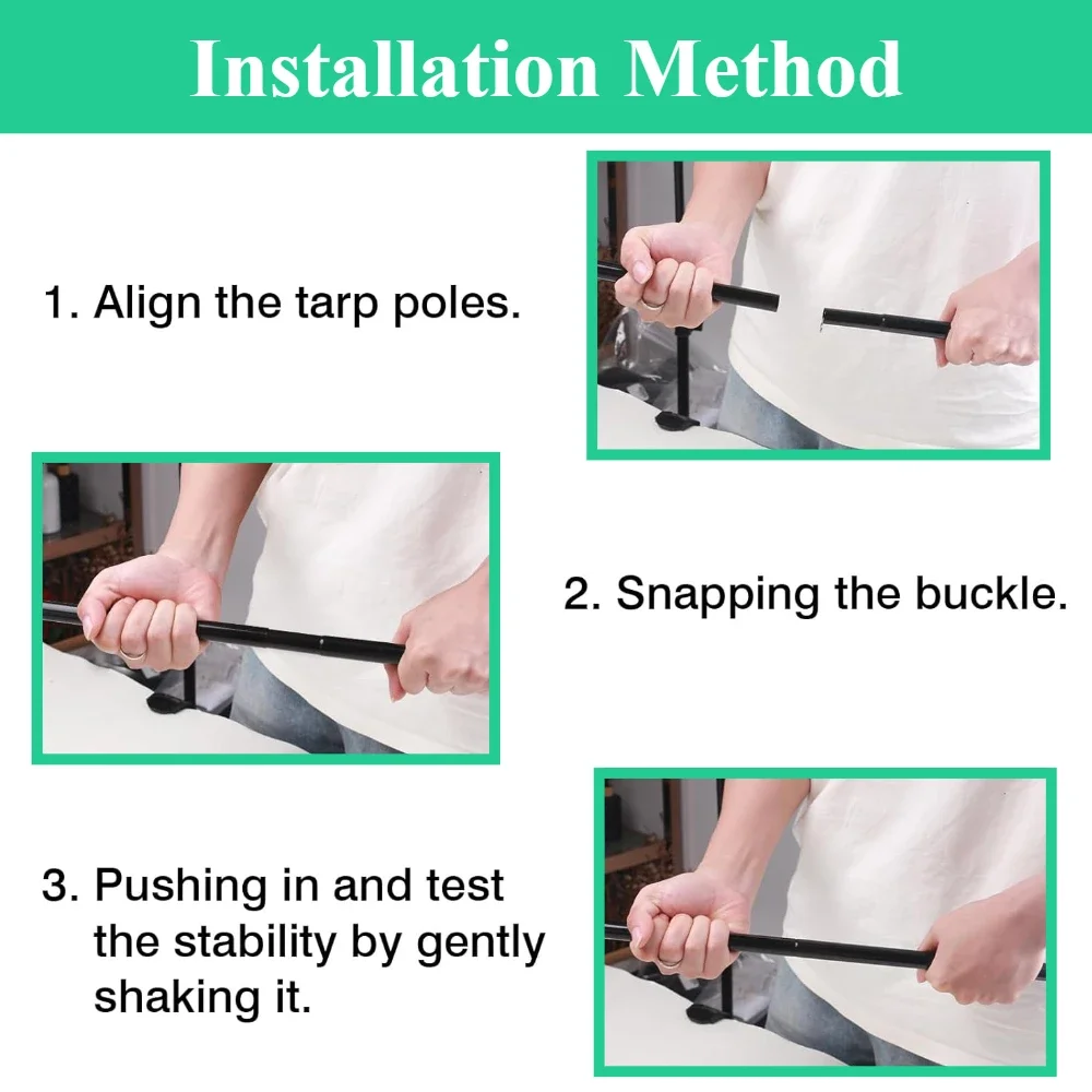 Postes de toldo de 195CM, poste de tienda de campaña de aluminio resistente y ancla de ventosa fuerte de 4 piezas, dosel para exteriores, accesorios para toldo de sombra, 2 uds. - imagen 5