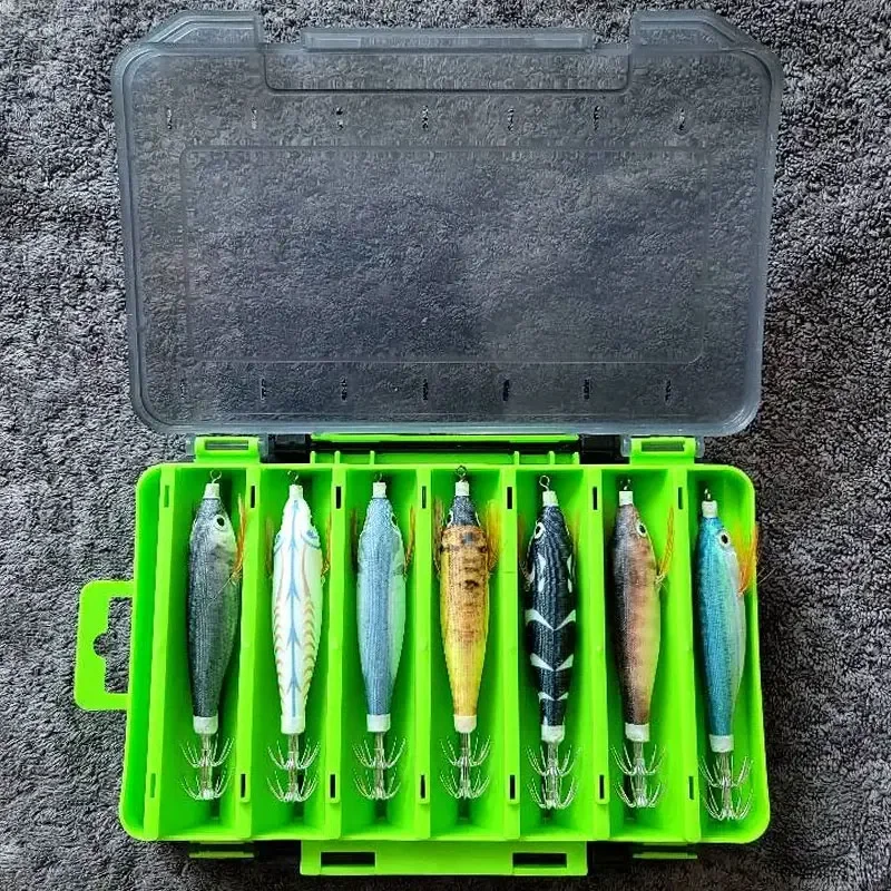 10 uds/14 Uds Señuelos de pesca cebo Artificial señuelos de madera para camarones coloridos nuevos plantillas de simulación camarones de madera sepia - imagen 5