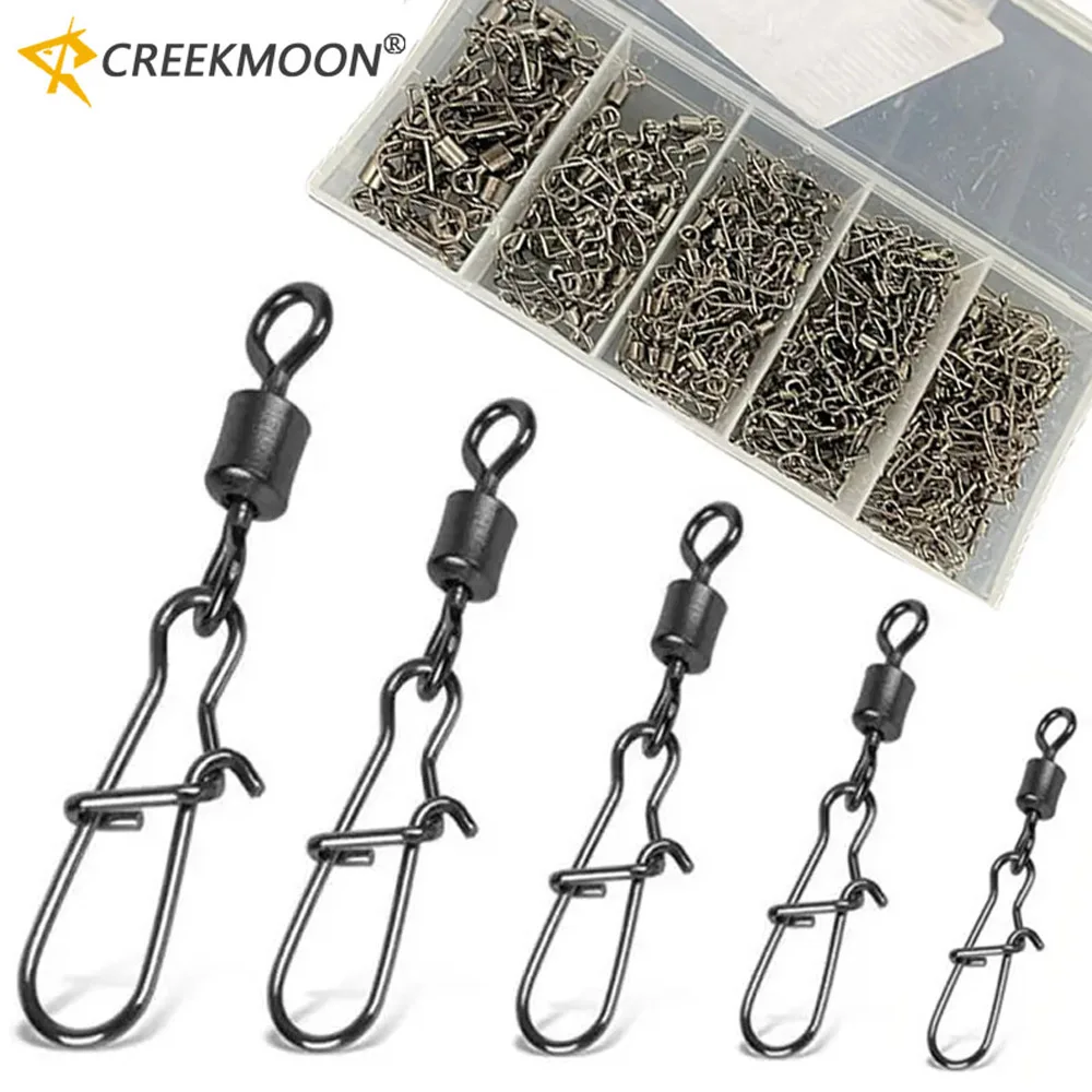 Conector giratorio de pesca de alta resistencia, barril de bolas resistente a la corrosión para agua dulce y salada, señuelo fácil, 95/50 piezas