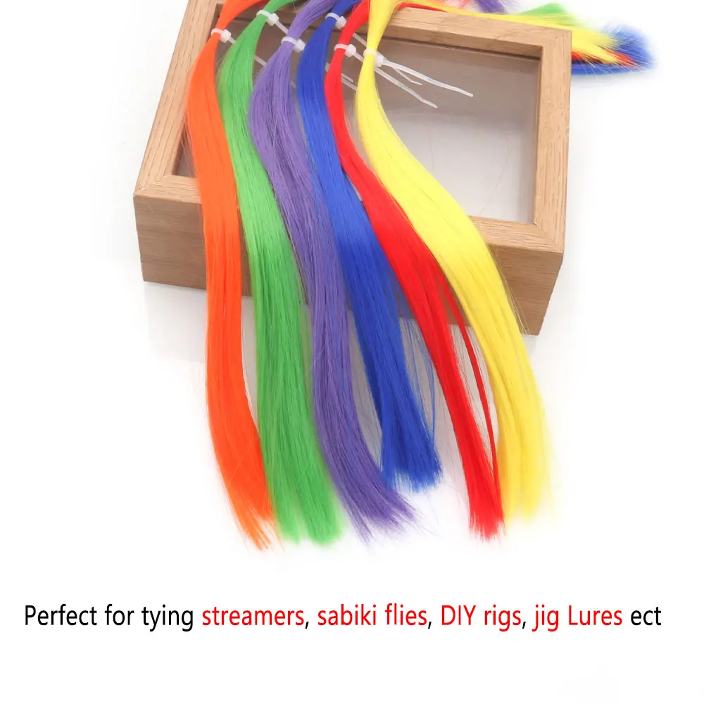 Bimoo-SEÑUELOS DE pesca de trucha, Material de atado de moscas de fibra sintética lisa para Streamer Bucktail Jig, Sabiki Rigs, 1/2 paquetes - imagen 5