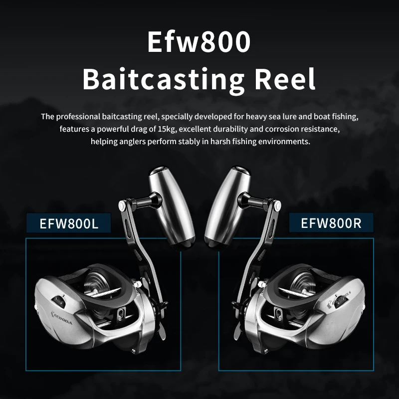 Ecooda EFW 800 carrete de fundición para señuelos marinos barco - imagen 2