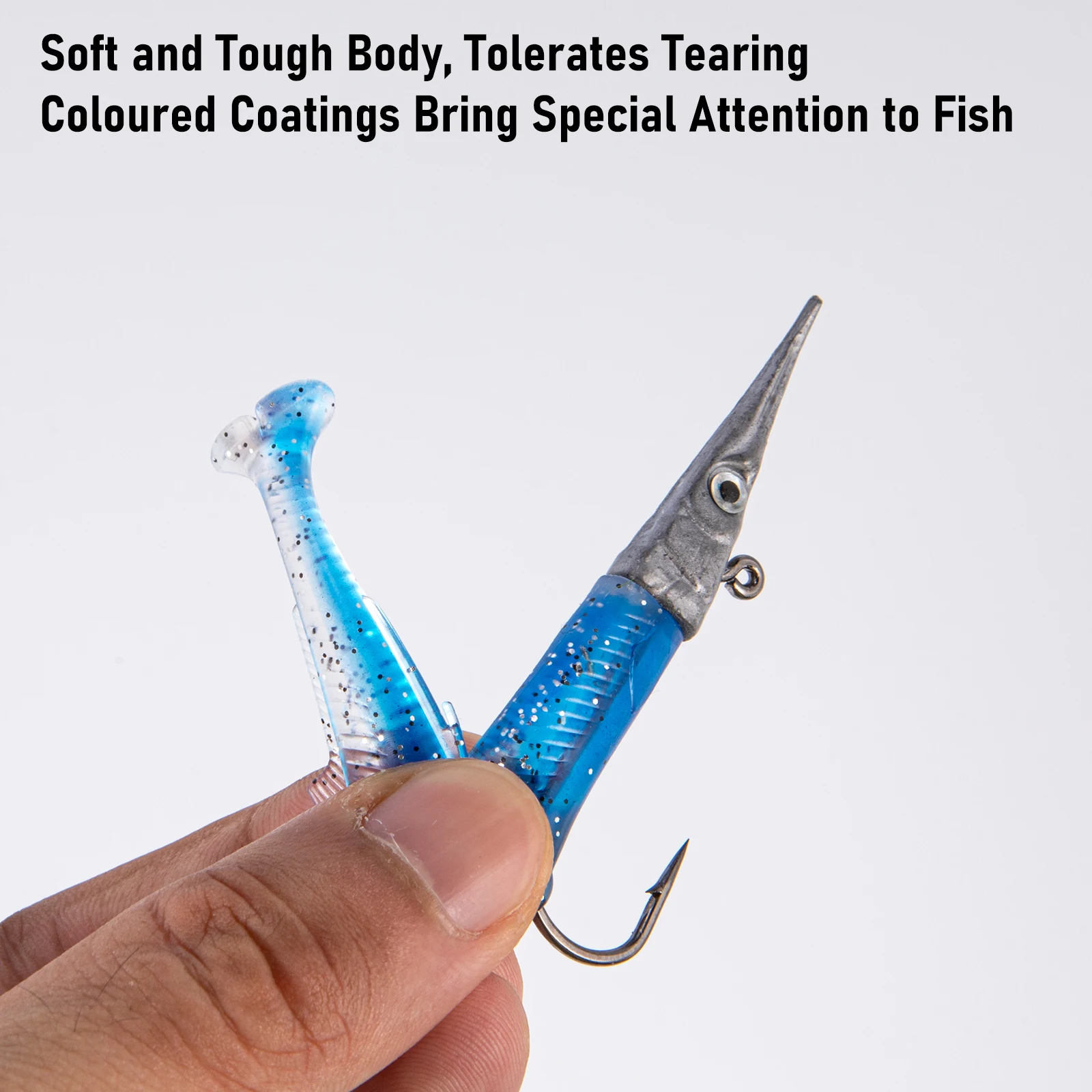 Sandeel-SEÑUELOS DE PESCA DE plástico blando, 5 piezas, con cola de paleta, cabezas de plantilla, 11,5 cm/14g, Swimbait para lubina, trucha, Lucio, agua salada - imagen 4