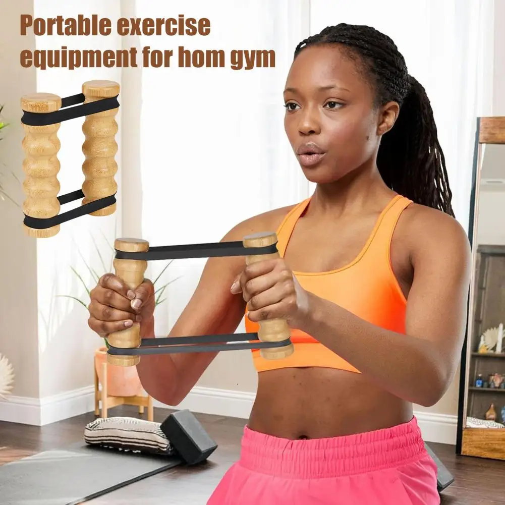 Rip Stick equipo de entrenamiento para la parte superior del cuerpo, bandas de resistencia ajustables con asas de madera, cinturones de tracción para Fitness, brazo y pecho, hombres y mujeres - imagen 4