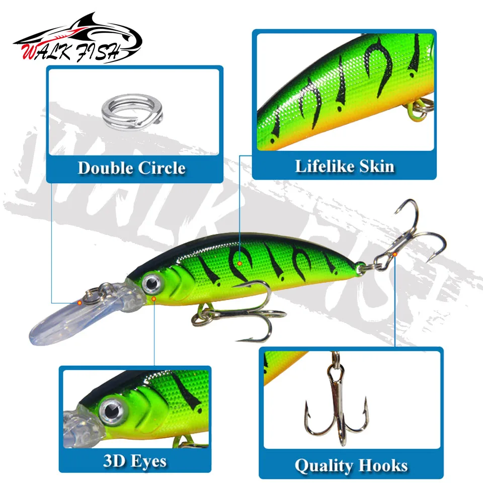 WALK FISH-Señuelos de Pesca de 5,8g y 7cm, cebo duro Artificial para carpas, aparejos de Pesca - imagen 3