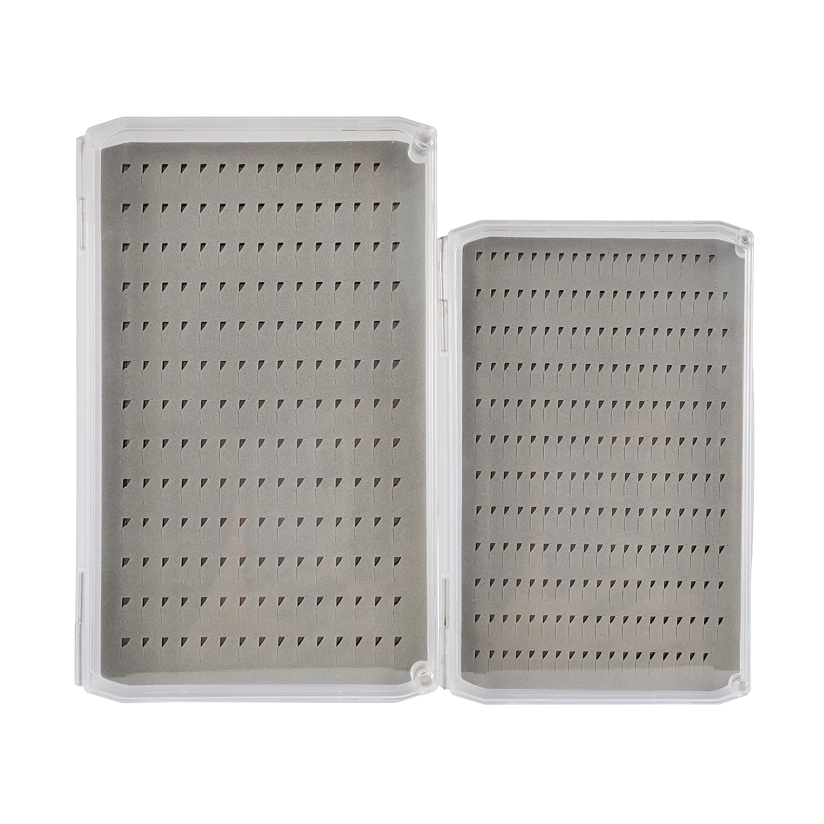 Caja de plástico transparente súper delgada, 2 uds., con dos tipos de cajas de espuma para pesca con mosca, para sujetar moscas - imagen 2