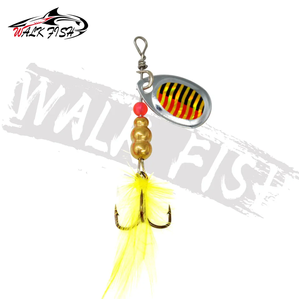 WALK FISH-señuelo de pesca con lentejuelas de rotación, 3g, 4,5g, cebo giratorio, señuelos artificiales de Metal, Spinner de lubina mandarín, cebos compuestos - imagen 4