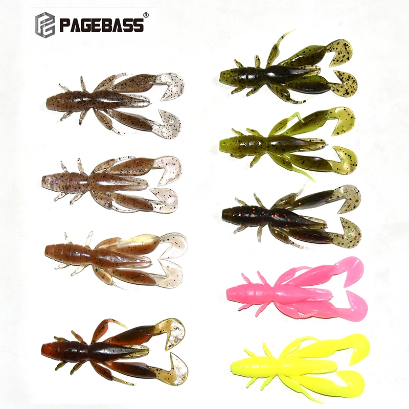 DongLeJian 2,5 pulgadas camarones de guerra 65mm 3,5g 12 Uds camarones suaves Gel de sílice cebo gusano depósito pesca al aire libre PAGEBASS - imagen 5