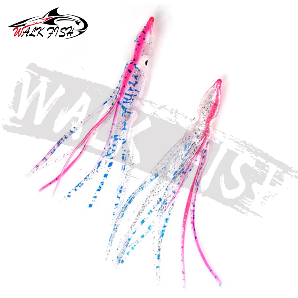 WALK FISH-señuelo de pesca suave de calamar, 5 piezas, 12cm, 4g, cebo Artificial de goma, señuelos de pulpo, wobblers para pesca de atún, cebos Kingfish - imagen 3