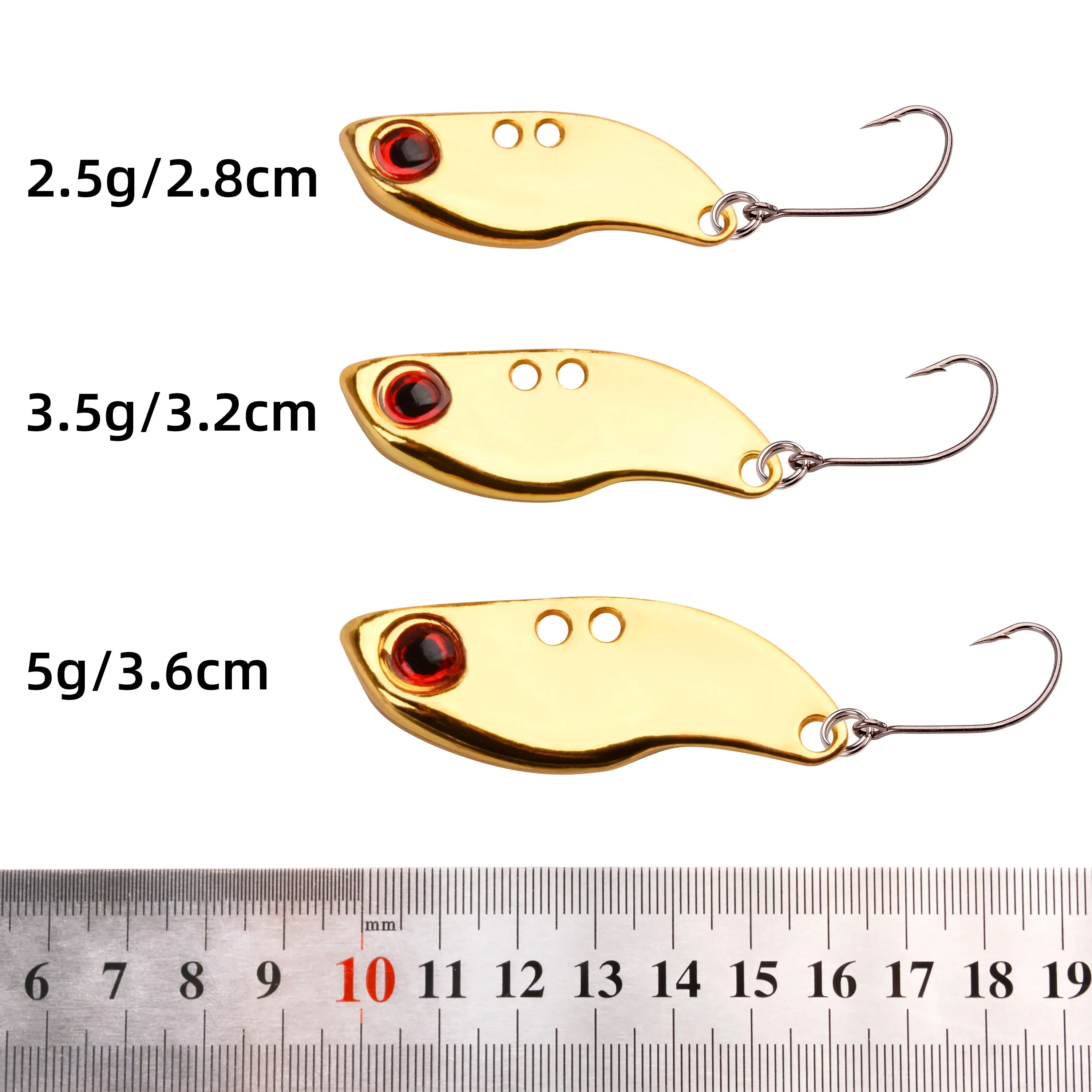 Nuevo señuelo de pesca Mini VIB de Metal, 2,5g, 3,5g, 5g, aparejos de pesca, cuchara de un solo gancho, Crankbait, Spinner de vibración, aparejos de cebo que se hunden - imagen 3