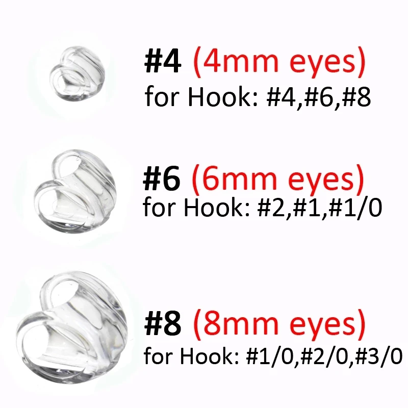 Wifreo 10PCS Clear Fluoro Epoxy Fish Mask Streamer Saltwater Flies Fly Tying Material Included Luminous Holographic 3D Fisheyes - imagen 2