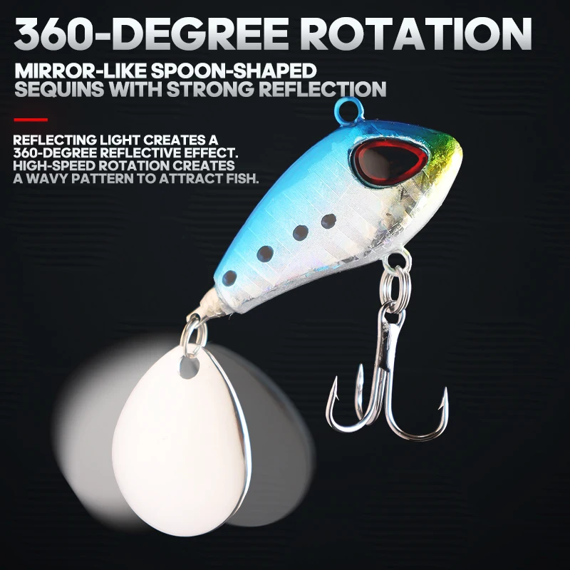 TAIYU 5 uds Spintail señuelo de pesca Wobble cebo de Metal giratorio Vib Casting Shore Jig cebo Artificial cebos duros Spinner cuchara señuelo - imagen 3