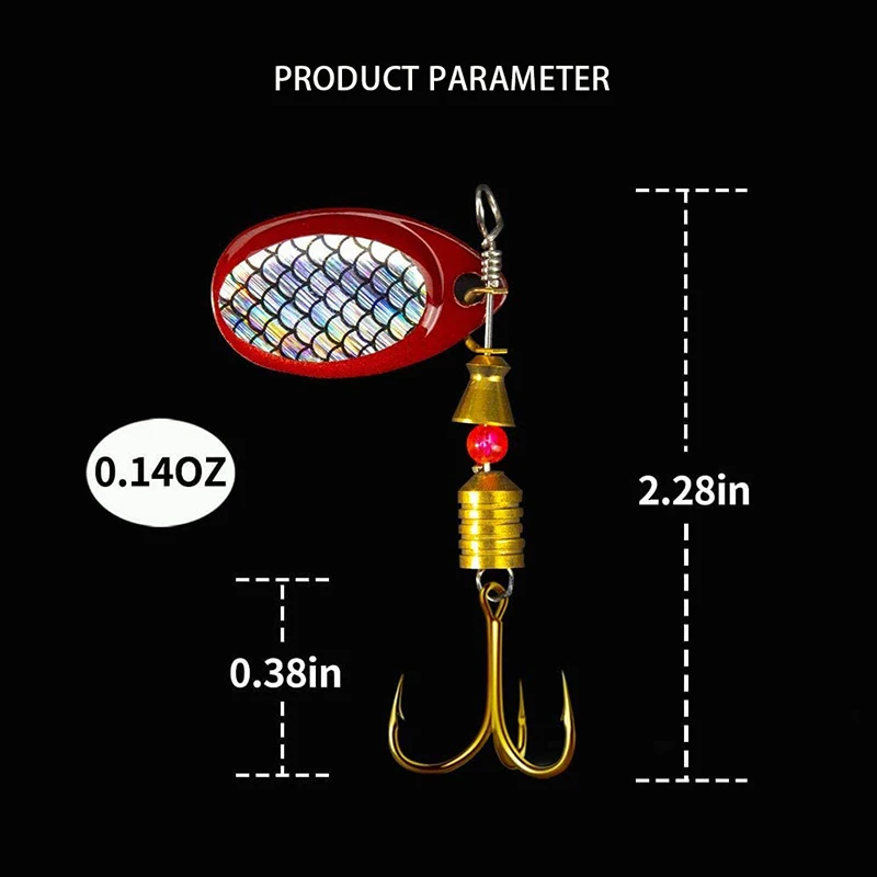 Cuchara de metal SPINNER señuelo de 2 a 8g 3,5G 10 pcs/lot cuchara crankbaits pesca wobblers para Pike crochet set cebos aparejos - imagen 5