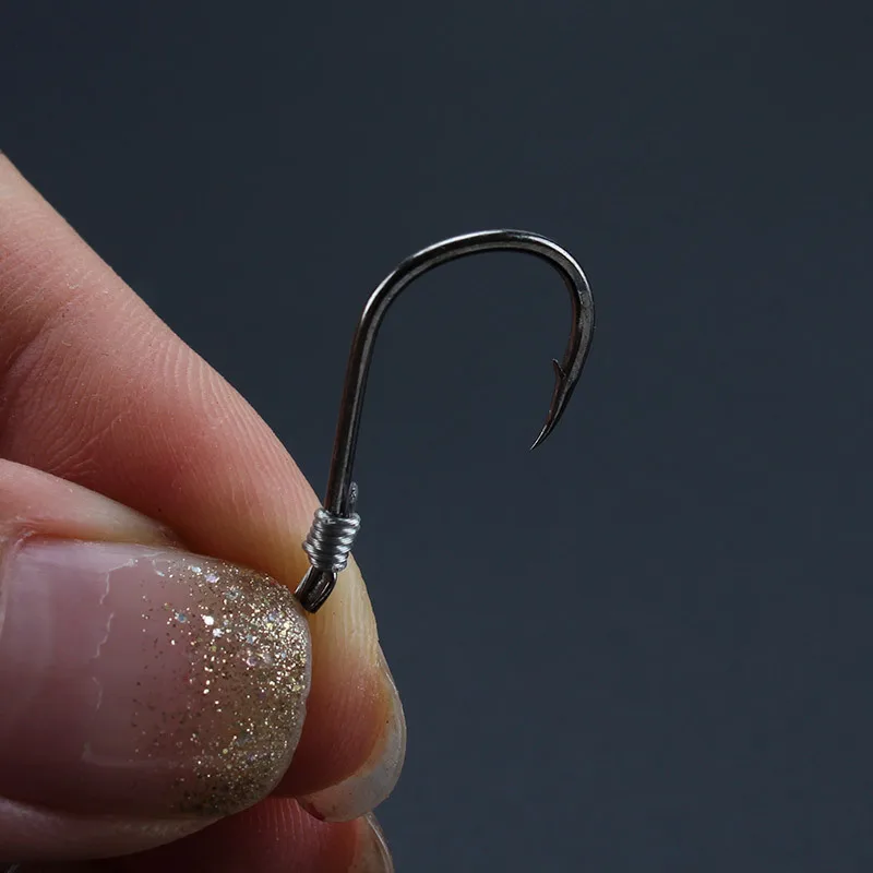 Nuevo tipo de alambre de acero de doble gancho atado con isini-hook de alta tensión Anti-Seize Anti-rotura pesca Pomfret blanco objeto gigante - imagen 3