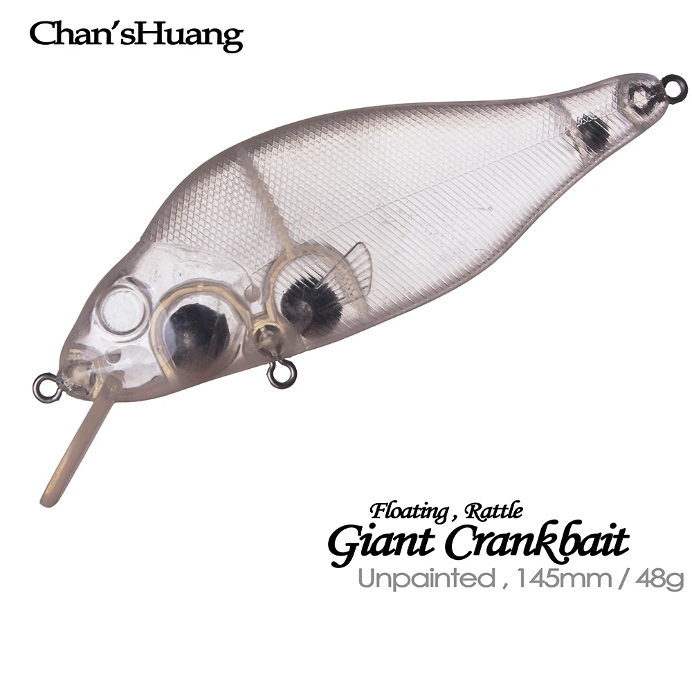 Crankbait gigante sin pintar Chan'sHuang – Señuelo de pesca artesanal
