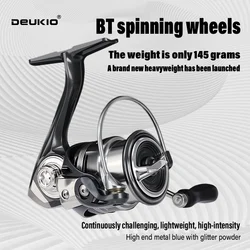 DEUKIO Carrete spinning ultraligero – Mango CNC 5.2:1 para mar y dulce