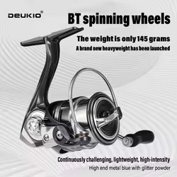 DEUKIO Carrete spinning ultraligero – Mango CNC 5.2:1 para mar y dulce