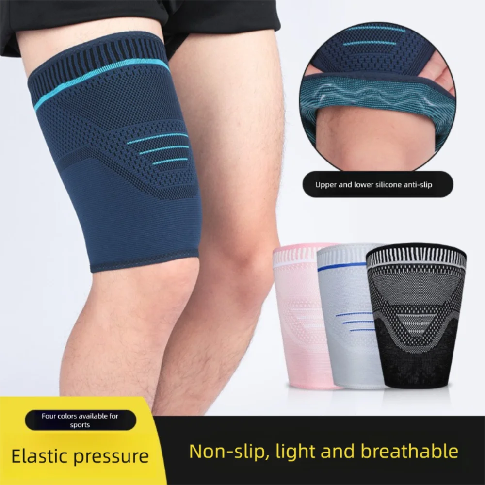Nueva funda protectora de nailon para muslos, soporte de compresión elástica para piernas, soporte muscular antirozaduras, hombres y mujeres - imagen 5