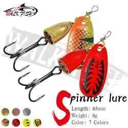 WALK FISH-cebo giratorio de 8g, señuelo de pesca, cuchara que se hunde, Spinner de lentejuelas, compuesto giratorio, campana de cobre, equipo de pesca de Metal, 1 Uds.