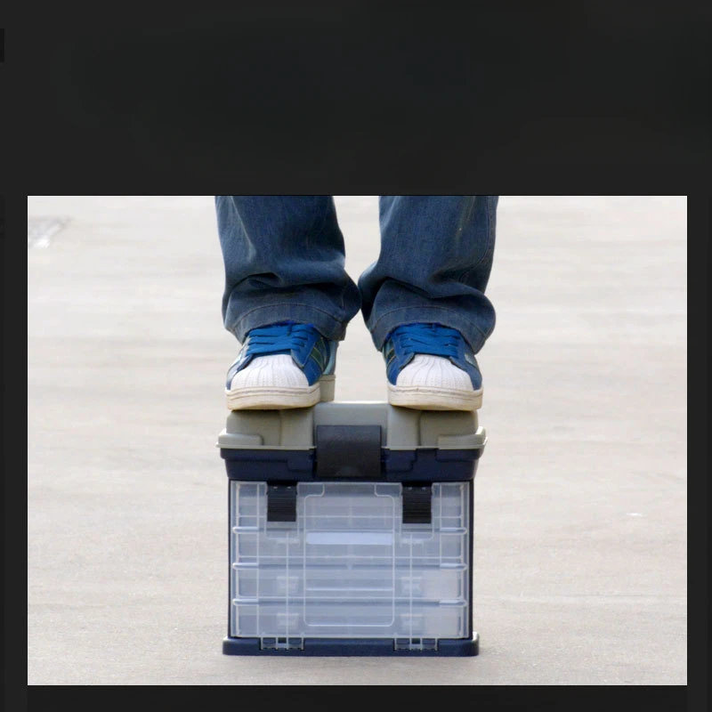 Caja de aparejos de pesca portátil de 4 capas, caja de herramientas de señuelo de alta resistencia, de mano, de gran capacidad, con mango - imagen 2