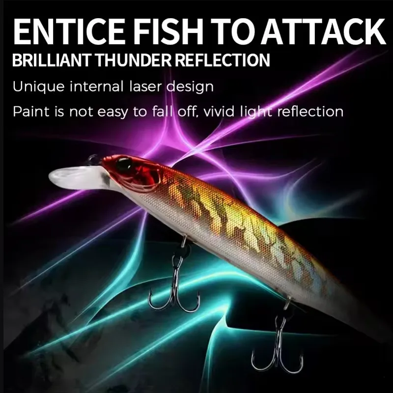 Bearking M111 112mm 15g nuevo modelo caliente sistema de peso fijo Señuelos de pesca cebo duro buceo 1,5 m calidad Wobblers Minnow - imagen 5