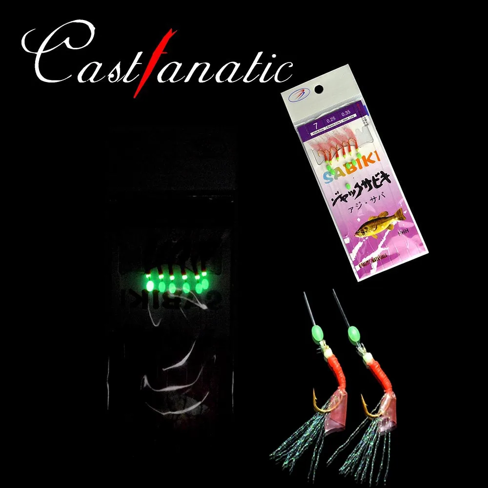 Aparejo Sabiki luminoso para pesca en mar con plumas artificiales - imagen 5