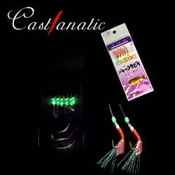 5 pack/set Sabiki Rigs cebo de silicona luminoso con plumas artificiales señuelos para agua salada accesorios de Pesca de mar Pesca # 4- # 19