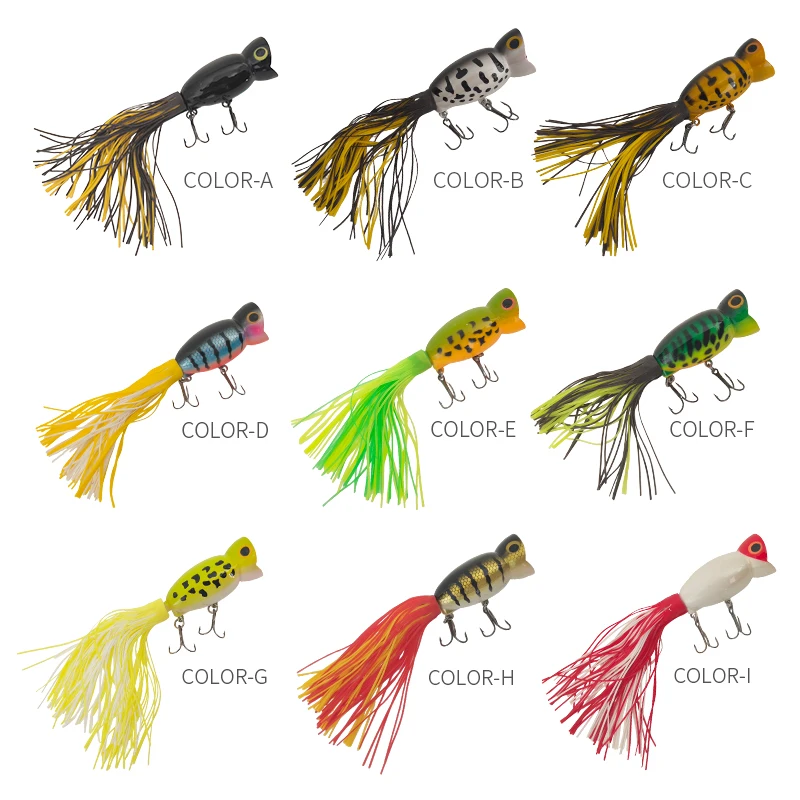 1 Uds 5cm 11g señuelo de Pesca Popper cebo Artificial duro Topwater con 2 anzuelos triples Señuelos de Pesca de carpa Wobbler Crankbait Pesca - imagen 5