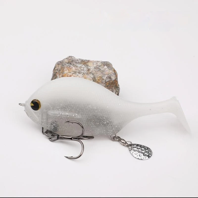 ILURE cebo de pesca simulado T cola 3D ojos giratorios lentejuelas mar pesca agua dulce agua de mar trucha pez mandarín 32G 10cm Pesca - imagen 2