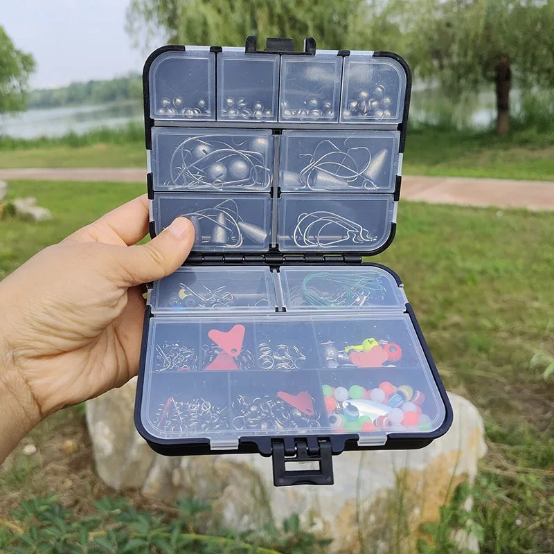 Kits de accesorios de pesca, Kit de aparejos de pesca de trucha y lubina, anzuelos con cabezales, giratorios de pesca, pesas de pesca, Kit de aparejos de pesca - imagen 2