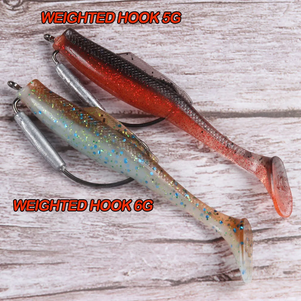 Señuelo suave flotante, 5 unidades por lote, Isca Artificial, 10cm, 6,5g, cebo de silicona de gusano, TPR, lubina, trucha, señuelos de pesca Wobbler - imagen 5